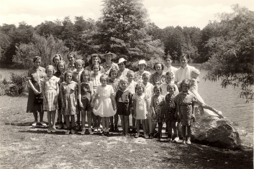 Group visiting the rock garden August 1938