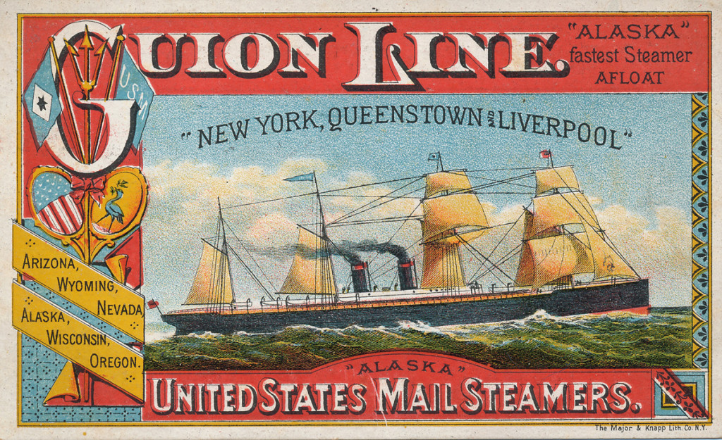 9 - Guion Line，阿拉斯加汽船1880年的航行卡(1)