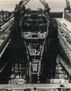 照片，488号船的进展，SS美国，1950 (1)