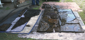 Here you can see the pieces from three sections of diamond plate laid out in their original orientation.