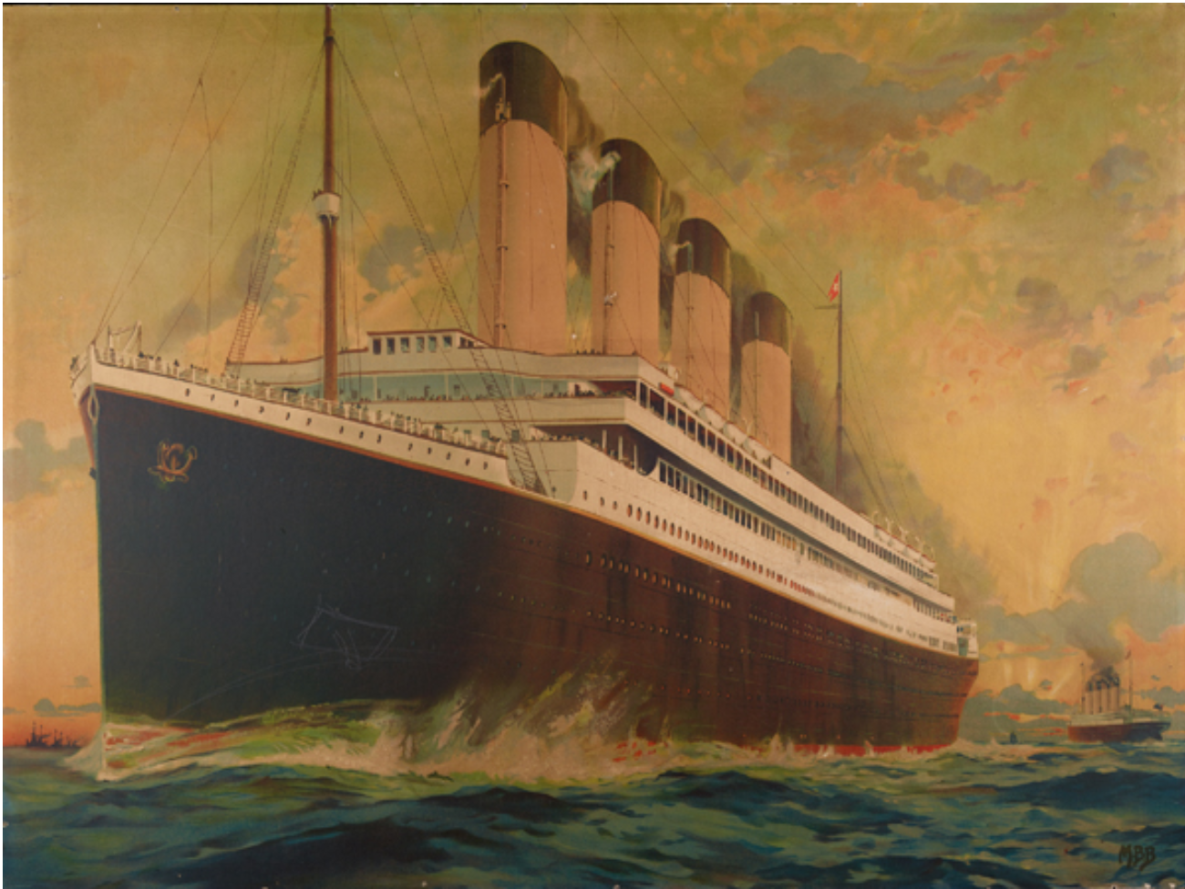 奥林匹克和泰坦尼克号在海上经过海员博物馆和公园收藏亚博平台网址