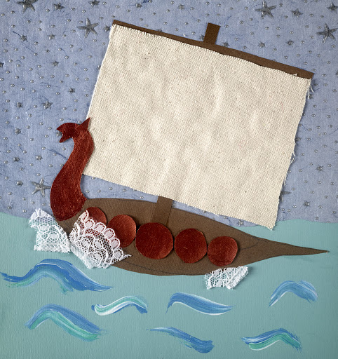 Viking船拼贴画